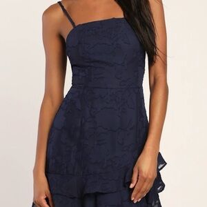 Lulu’s Navy Blue Spaghetti Strap Dress